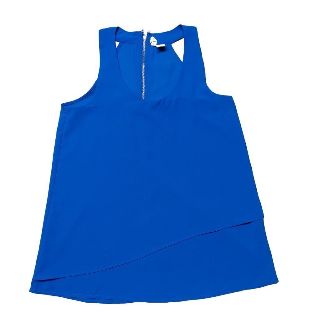 Japna Women's Cobalt Blue Layered  Scoop Neck Blouse